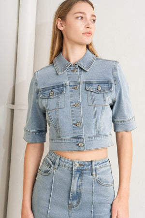 MODERN NEUTRAL DENIM JACKET.