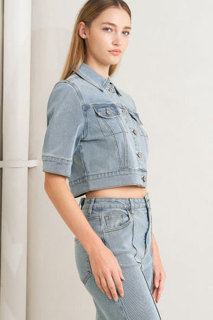 MODERN NEUTRAL DENIM JACKET.