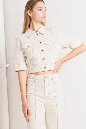 MODERN NEUTRAL TWILL JACKET.