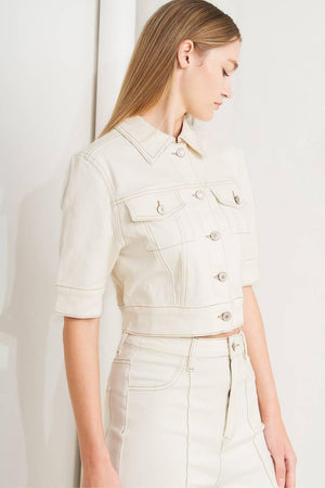 MODERN NEUTRAL TWILL JACKET.
