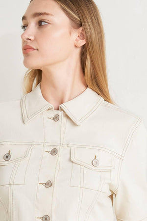 MODERN NEUTRAL TWILL JACKET.