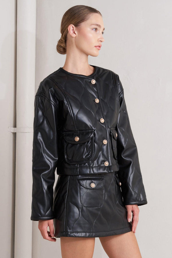 MOTO CHIC FAUX LEATHER JACKET.