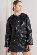 MOTO CHIC FAUX LEATHER JACKET.