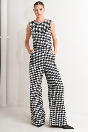 METRO ICON WOVEN HOUNDSTOOTH VEST.