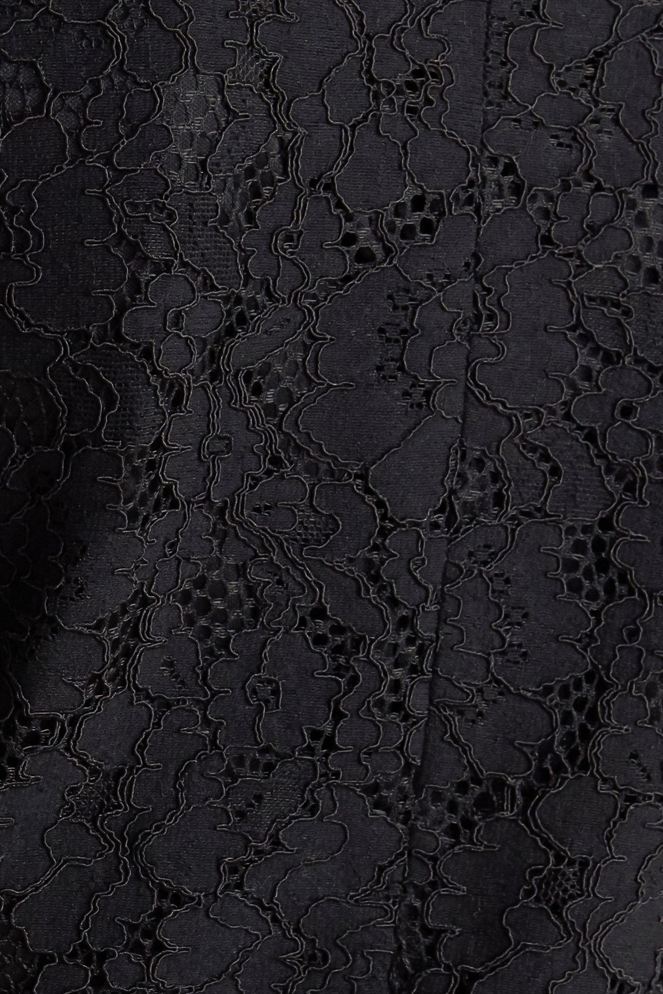 A woven lace blazer with contrasting collar, long sleeve and single button closure.
