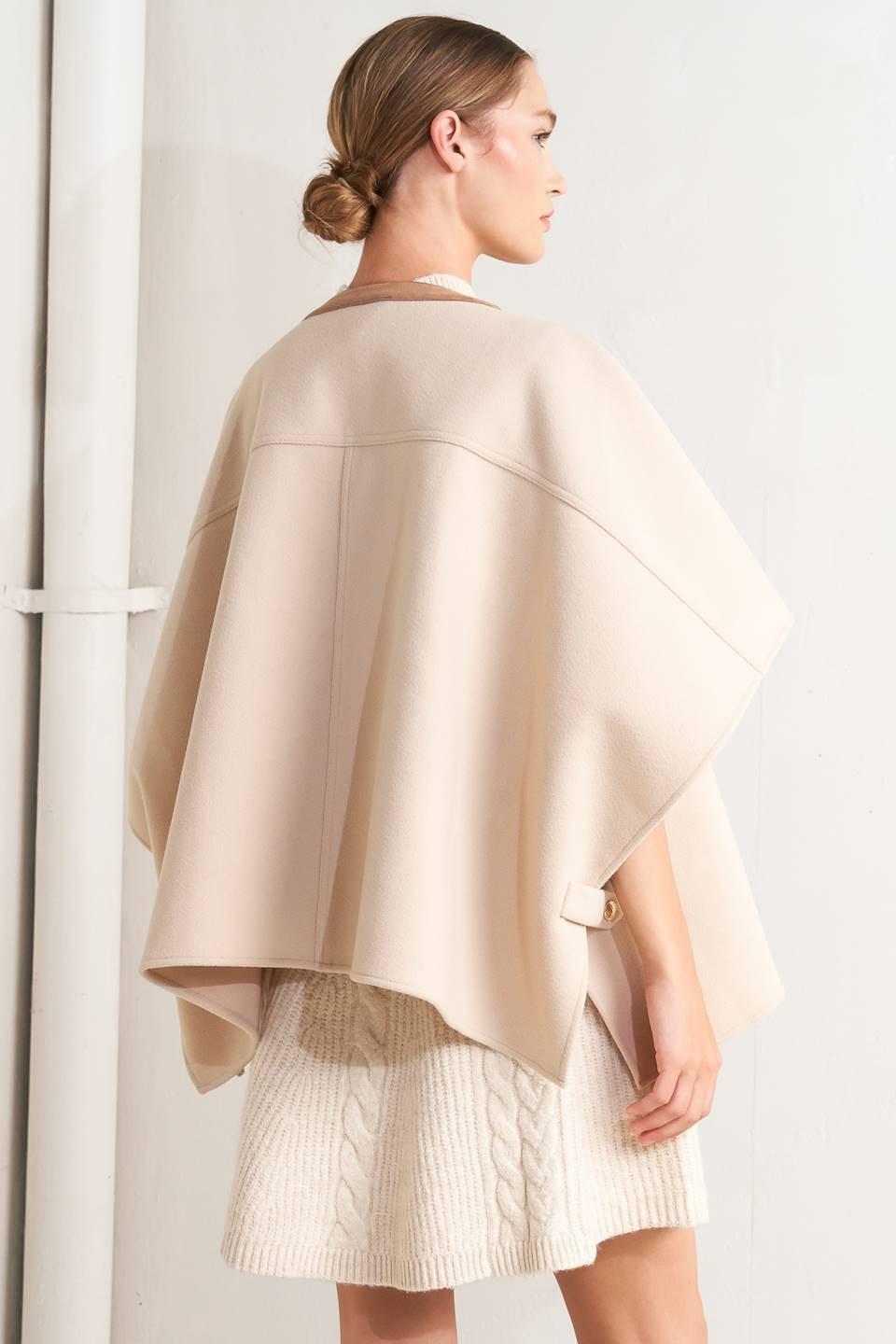 TIMELESS ELEGANCE WOVEN FELT CAPELET.