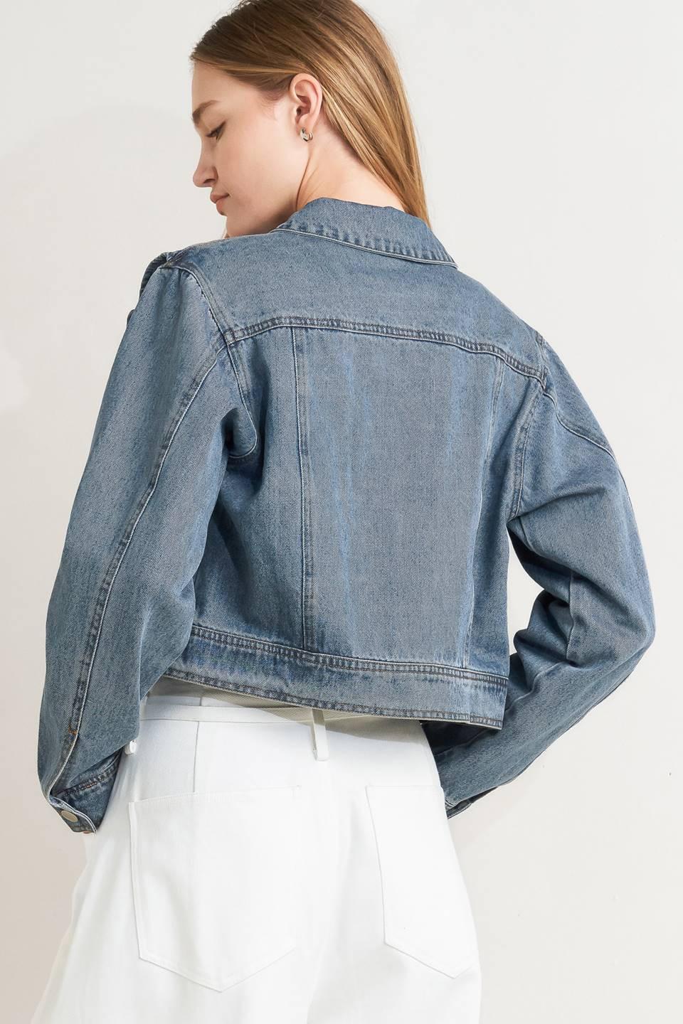 FRENCH FEMME DENIM CROP JACKET.