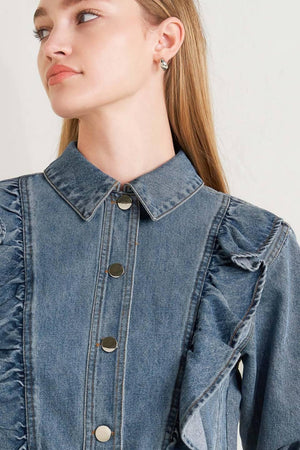 FRENCH FEMME DENIM CROP JACKET.