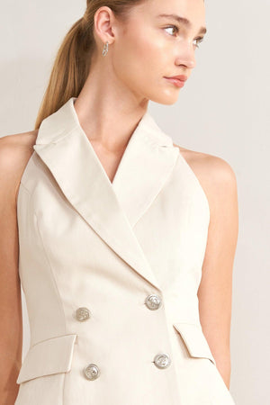RUNWAY TAILORED WOVEN VEST.