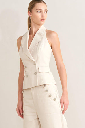 RUNWAY TAILORED WOVEN VEST.