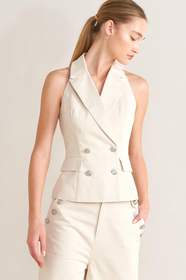 RUNWAY TAILORED WOVEN VEST.