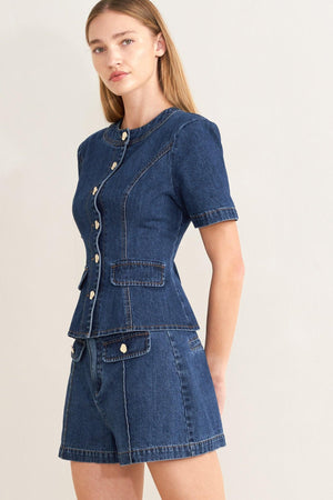 FOREVER STYLISH DENIM TOP.