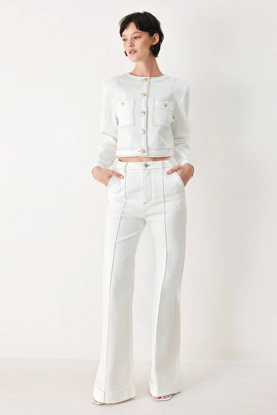 FIFTH STREET WOVEN CROP JACKET