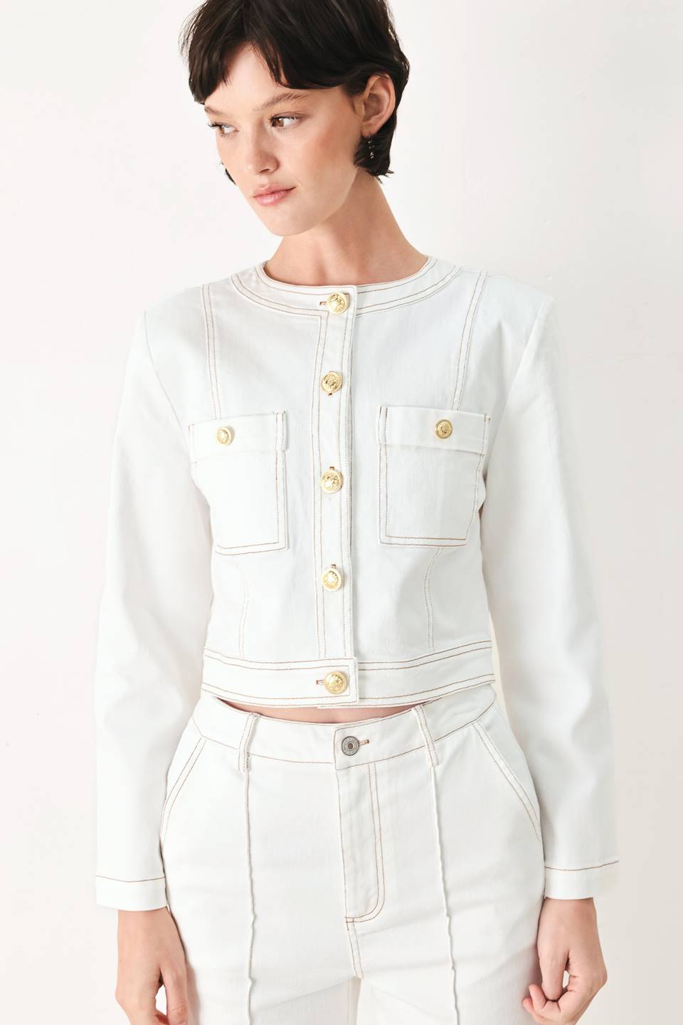 FIFTH STREET WOVEN CROP JACKET
