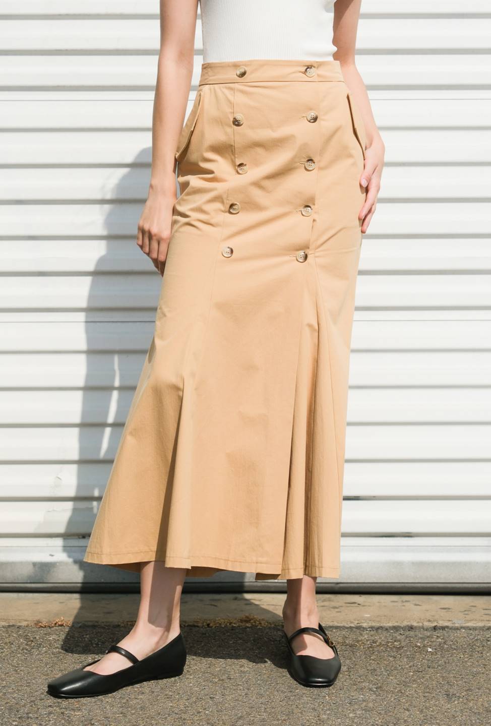 SPEAK NOW WOVEN MIDI SKIRT