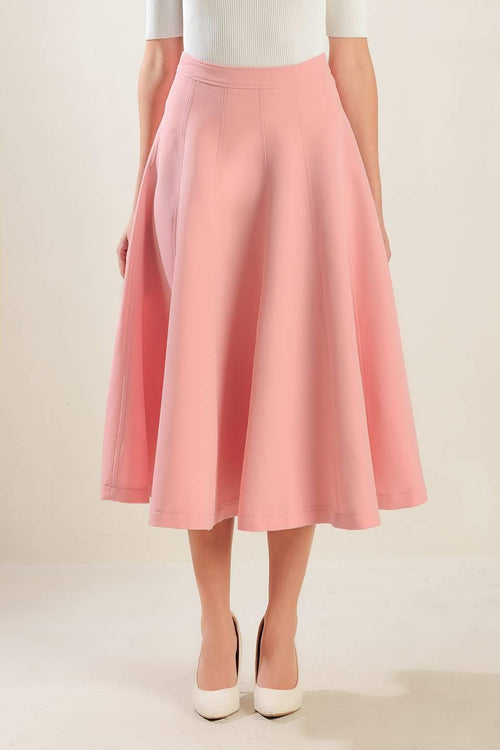 FALLING INTO BLISS WOVEN MIDI SKIRT.