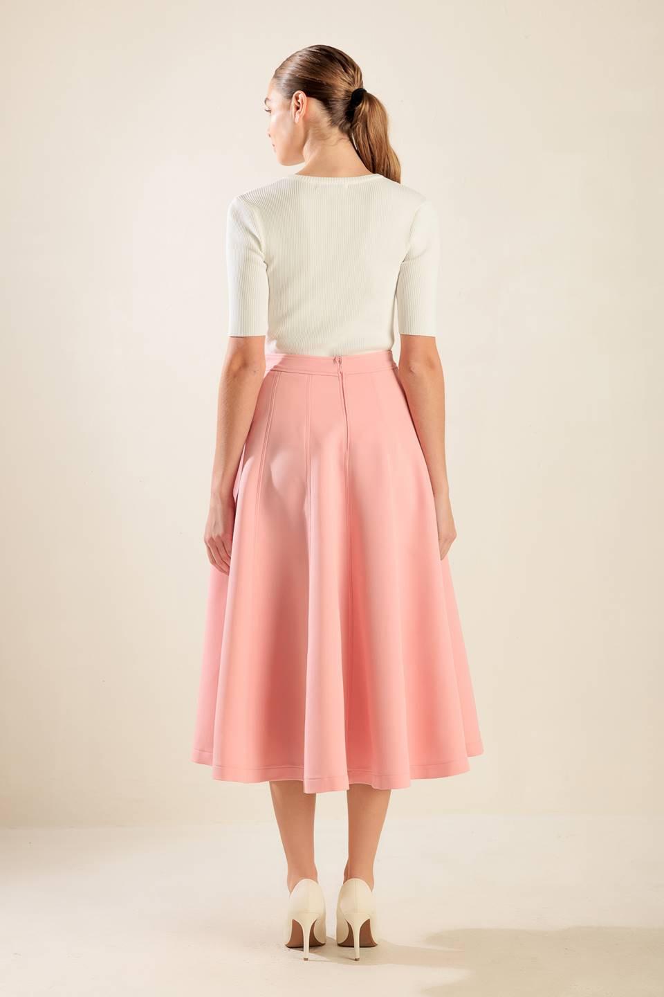 FALLING INTO BLISS WOVEN MIDI SKIRT.