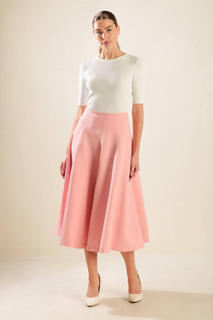 FALLING INTO BLISS WOVEN MIDI SKIRT.
