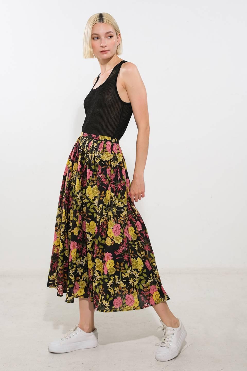LOVE YOU MORE WOVEN MIDI SKIRT.