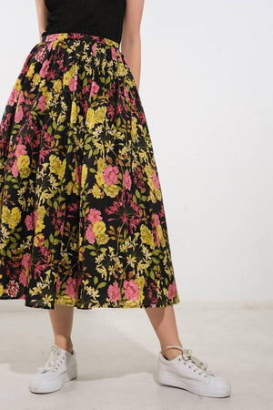 LOVE YOU MORE WOVEN MIDI SKIRT.