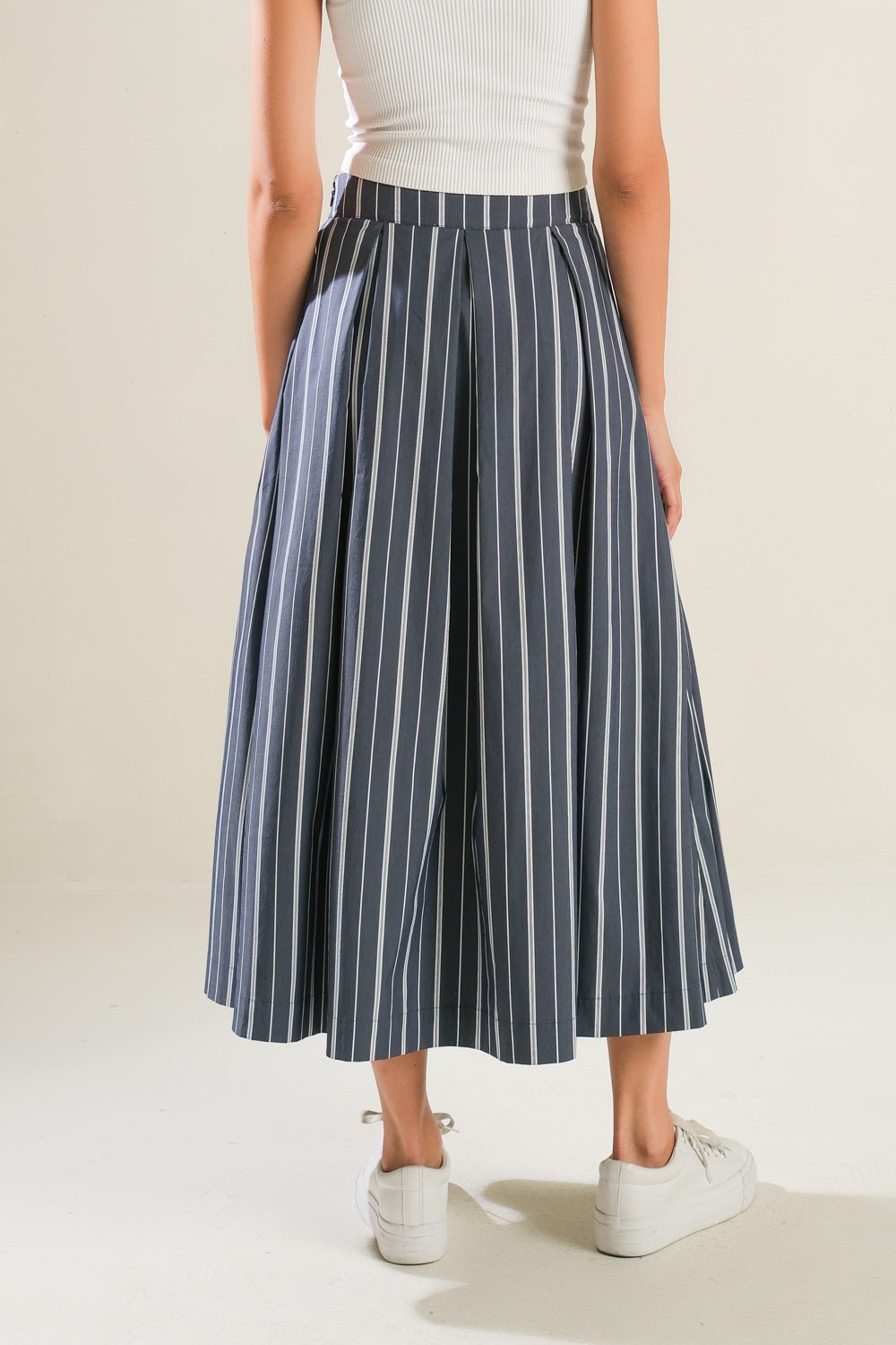 BEHIND THE GRIN WOVEN MIDI SKIRT