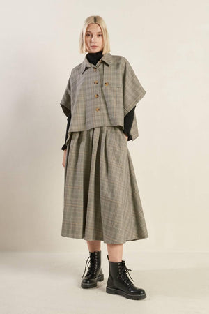 MOODY ALLURE WOVEN MIDI SKIRT.