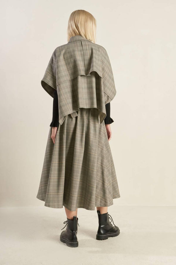 MOODY ALLURE WOVEN MIDI SKIRT.