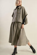 MOODY ALLURE WOVEN MIDI SKIRT.
