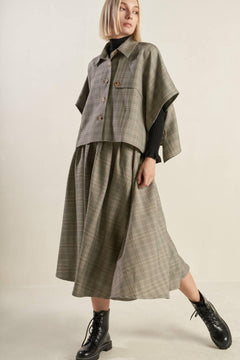 MOODY ALLURE WOVEN MIDI SKIRT.