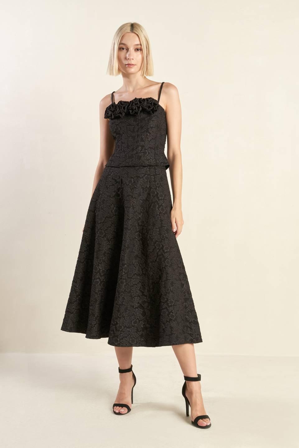 FOREVER DAYDREAMING WOVEN MIDI SKIRT.