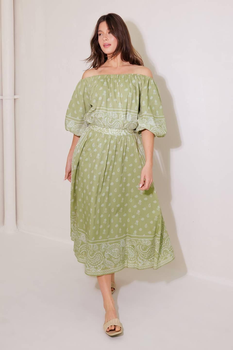 THE MORE THE MERRIER WOVEN FULL MIDI SKIRT.