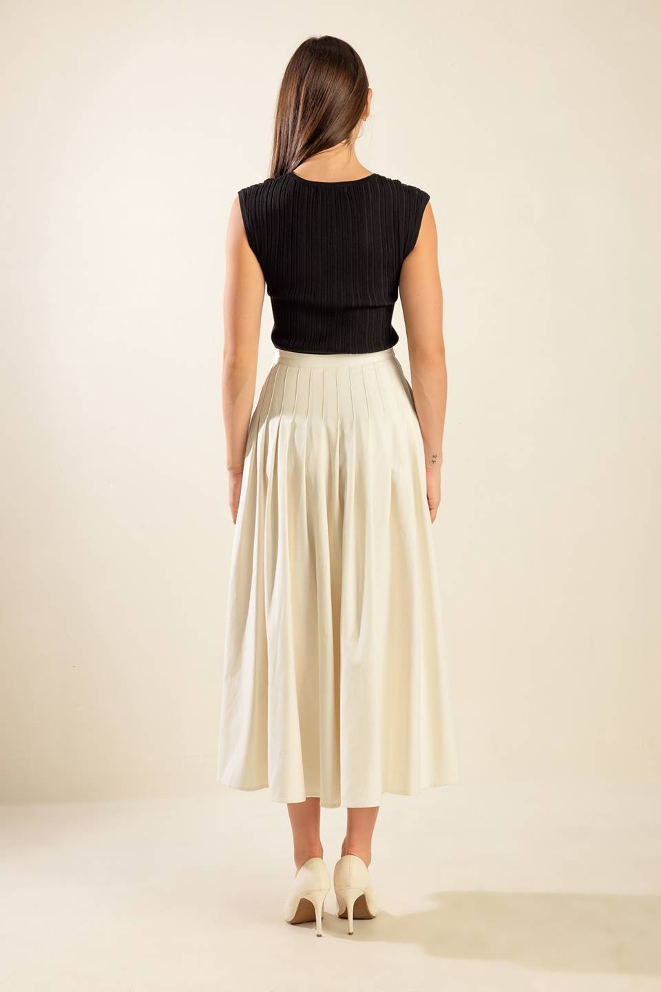 FLEETING FAUNA WOVEN MIDI SKIRT