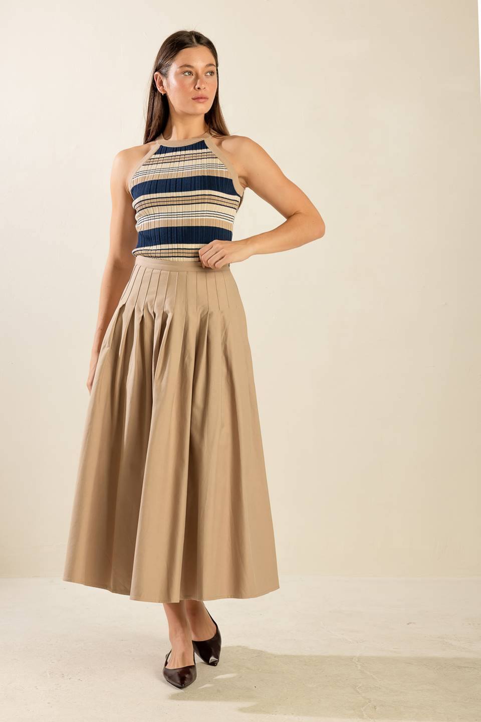 FLEETING FAUNA WOVEN MIDI SKIRT