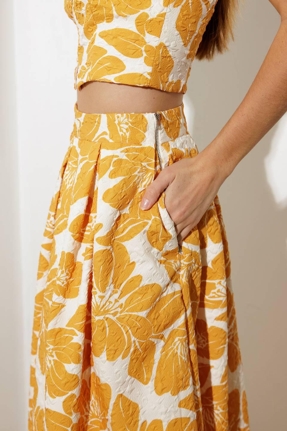 PLAIN OPTIMISM WOVEN MIDI SKIRT - Flying Tomato - SKIRTS - Freemarket