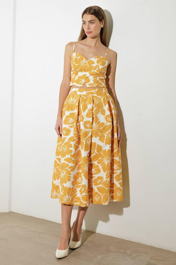 PLAIN OPTIMISM WOVEN MIDI SKIRT - Flying Tomato - SKIRTS - Freemarket
