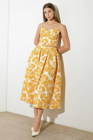 PLAIN OPTIMISM WOVEN MIDI SKIRT - Flying Tomato - SKIRTS - Freemarket