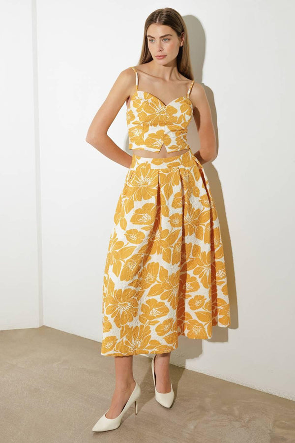 PLAIN OPTIMISM WOVEN MIDI SKIRT - Flying Tomato - SKIRTS - Freemarket