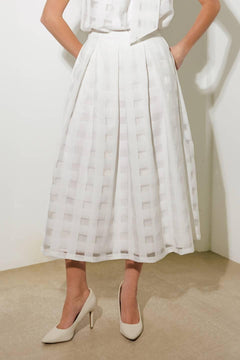 LIVE FOR US WHITE ORGANZA MIDI SKIRT - Flying Tomato - SKIRTS - Freemarket