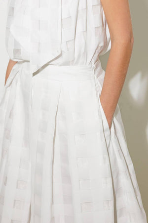 LIVE FOR US WHITE ORGANZA MIDI SKIRT - Flying Tomato - SKIRTS - Freemarket