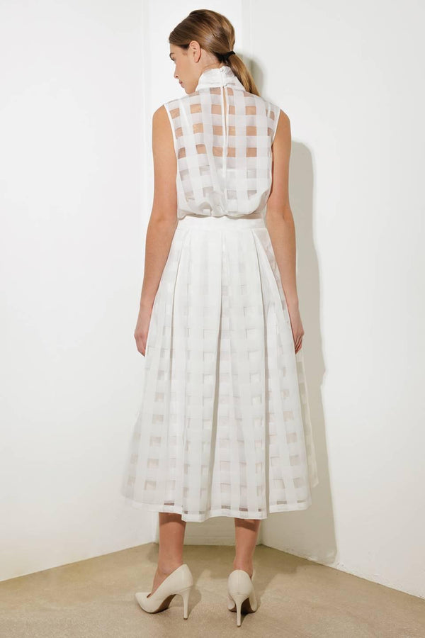 LIVE FOR US WHITE ORGANZA MIDI SKIRT - Flying Tomato - SKIRTS - Freemarket