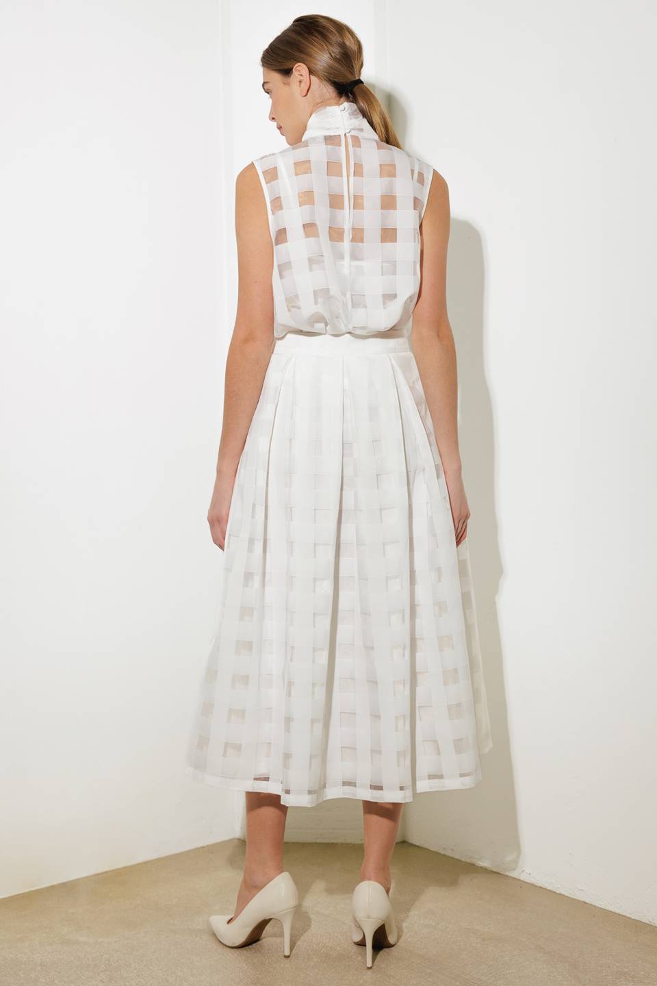 LET'S KEEP GOING ORGANZA MIDI SKIRT