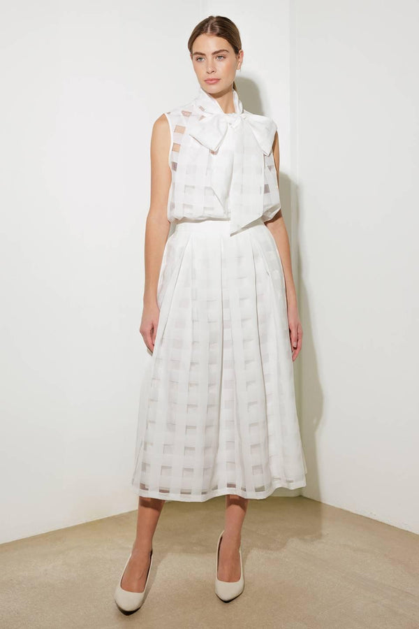 LIVE FOR US WHITE ORGANZA MIDI SKIRT - Flying Tomato - SKIRTS - Freemarket