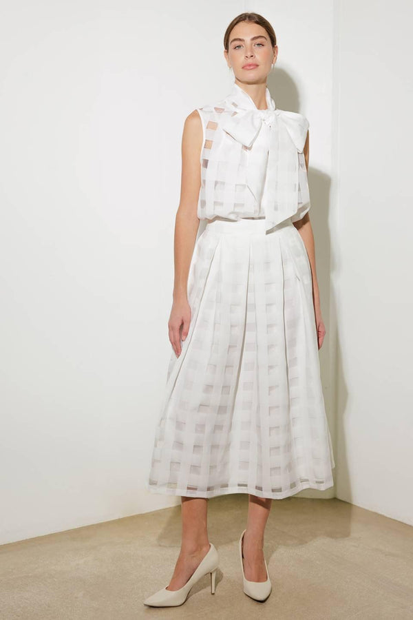 LIVE FOR US WHITE ORGANZA MIDI SKIRT - Flying Tomato - SKIRTS - Freemarket
