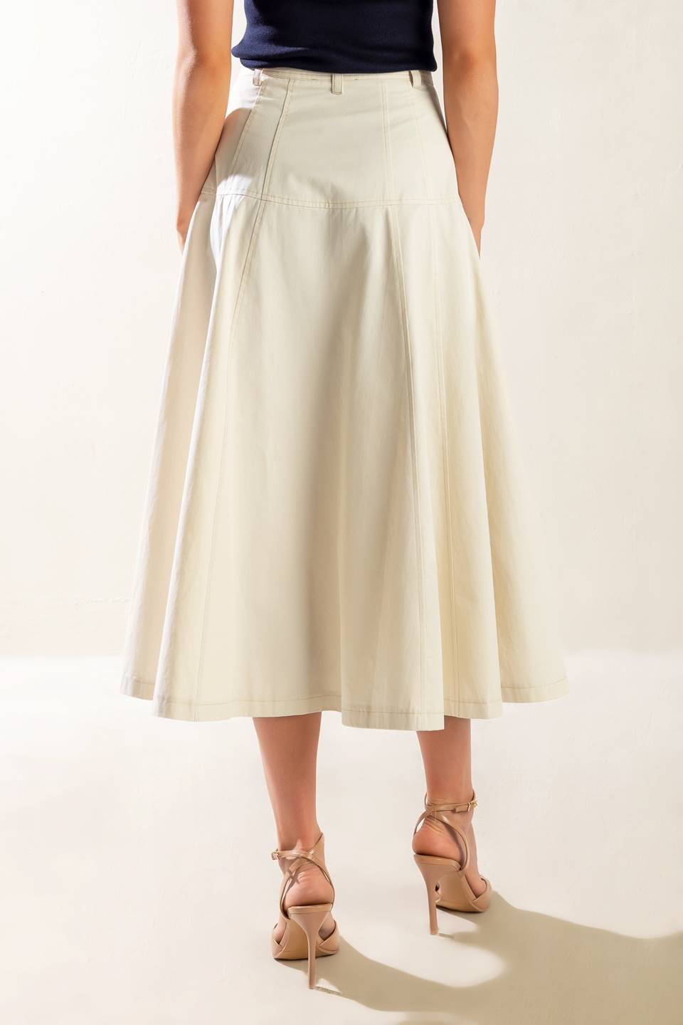 DANCING ON DEWDROPS WOVEN MIDI SKIRT