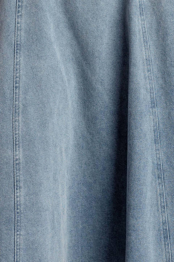 AT FIRST GLANCE DENIM MIDI SKIRT.