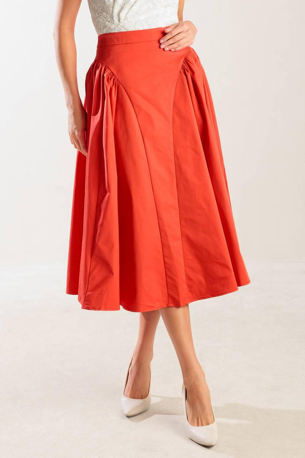 LUNCH WITH THE GIRLS WOVEN FULL MIDI SKIRT.