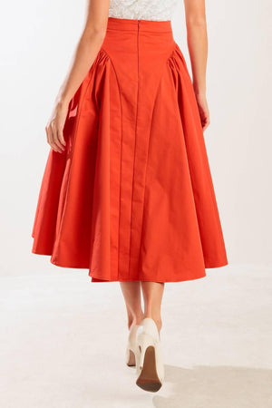 LUNCH WITH THE GIRLS WOVEN FULL MIDI SKIRT.