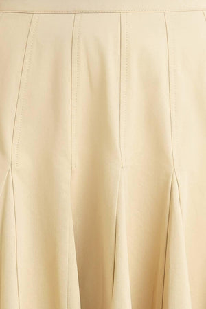 PALE FRAME WOVEN TAUPE CIRCLE SKIRT.