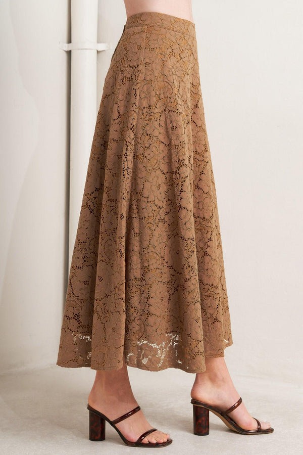 PURELY ROMANTIC WOVEN LACE MIDI SKIRT - Flying Tomato - SKIRTS - Freemarket