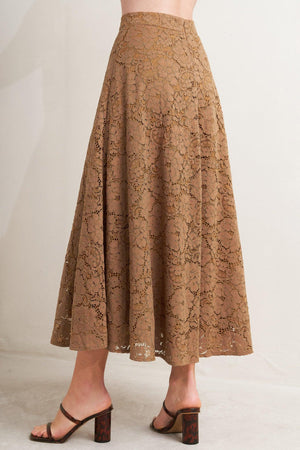 PURELY ROMANTIC WOVEN LACE MIDI SKIRT - Flying Tomato - SKIRTS - Freemarket